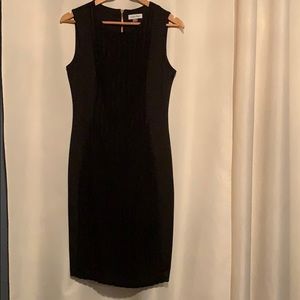 Calvin Klein black scuba dress with lace middle